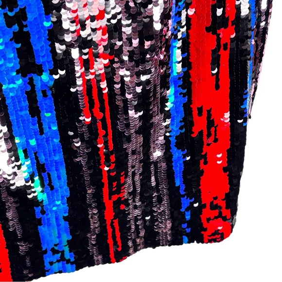 DRESS THE POPULATION LOLAMULTI SEQUIN BRUSH STROKE LONG SLEEVE MINI SHEATH DRESS - Picture 12 of 17